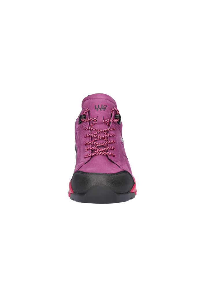 Purple sneaker with black and red sole on a white background waldlaufer H Fitting Gummi berry wider fit Gormleys strabane