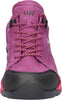 Purple sneaker with black and red sole on a white background waldlaufer H Fitting Gummi berry wider fit Gormleys strabane