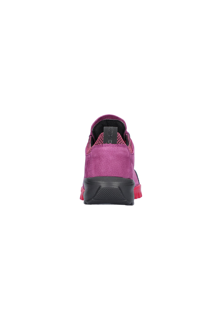 Purple sneaker with black and red sole on a white background waldlaufer H Fitting Gummi berry wider fit Gormleys strabane