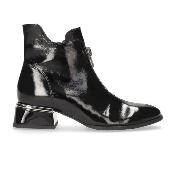 bioeco ladies black patent boots low heel leather gormley shoes strabane