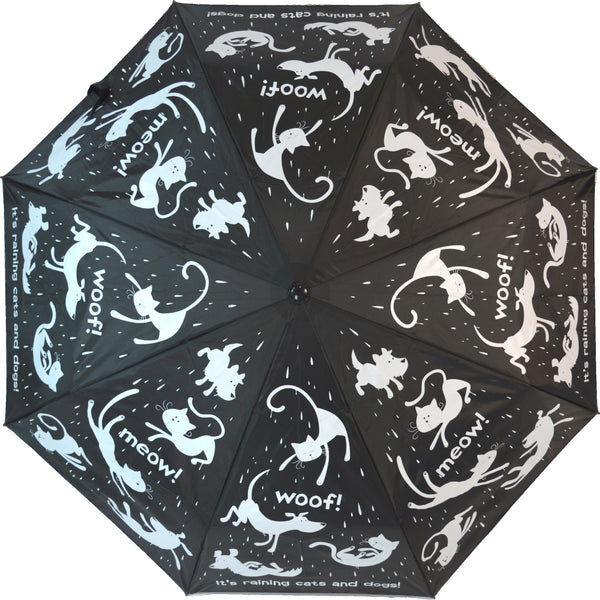 Raining Cats & Dogs Umbrella Soake Manual Up/Down Everyday Folding EDFRCD