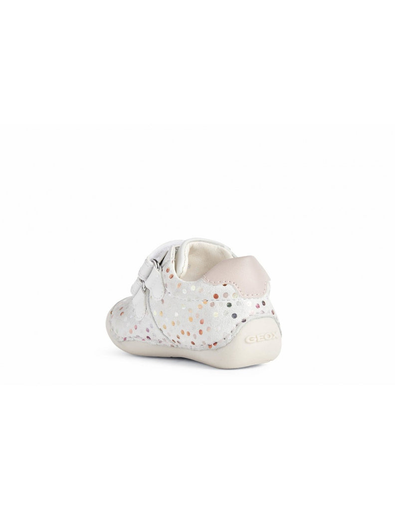 Geox Infants first Shoes White Lt Rose Pre Walkers Leather Tutim A