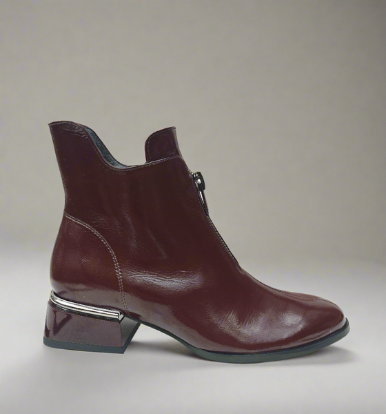 bioeco ladies burgundy leather patent boots gormley shoes strabane