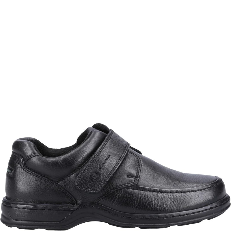 Hush Puppies Mens leather Shoes Strap Over Wide Black Roman 53