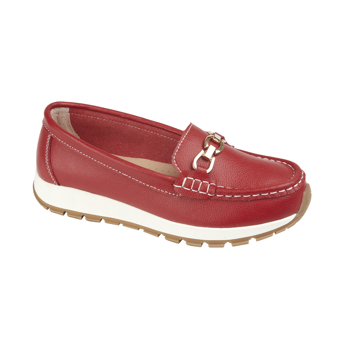 Ladies Leather Slip on Dark Red Shoes Ipanema Flat Jo Joe