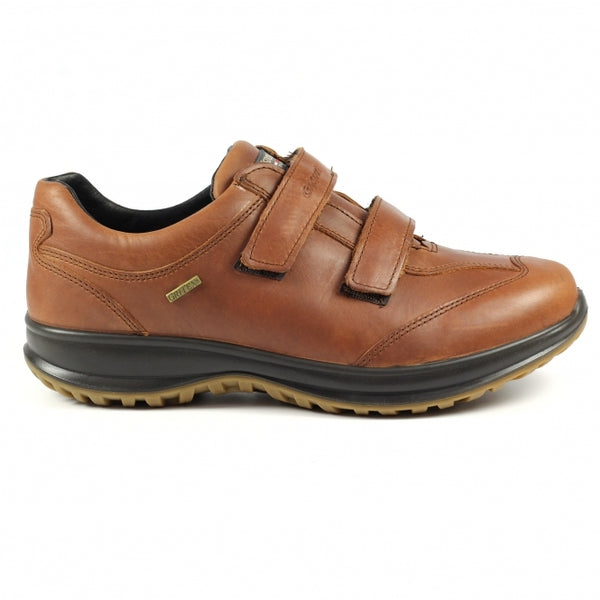 Grisport Lewis Tan Shoes Leather Hook & Loop Strap Water Resistant Comfort