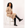 Black knee-high boots with a glossy finish on a white background lunar boots ladies Gormley shoes strabane