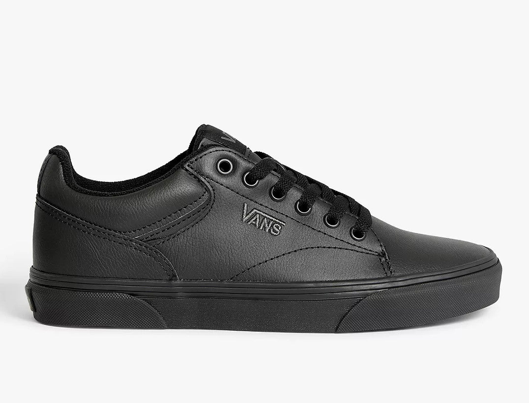 Black leather vans for men hotsell