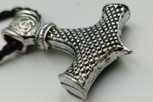 Viking Thor's Hammer Pendant Real Leather Necklace Norse Mjolnir New Ragnor New - 53 Main Street