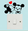 Cartoon Mouse Light Switch Decal Vinyl Sticker Mickey Minnie Love Kiss Kissing - 53 Main Street