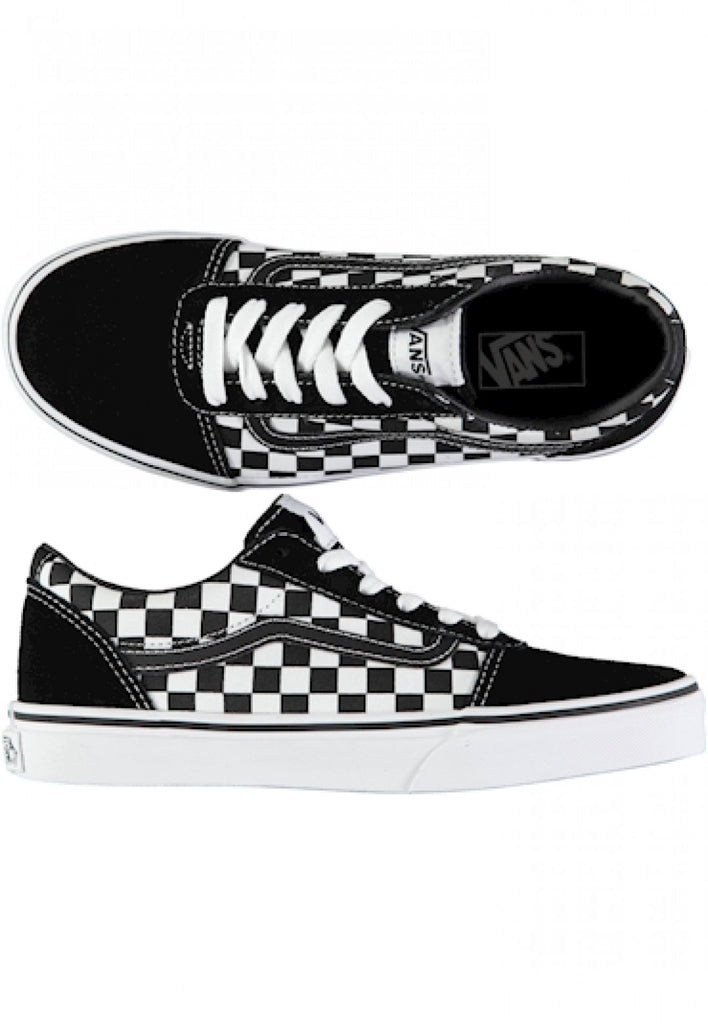 Vans Youth Ward Low-Top Checker Checkerboard Black White Unisex Suede Canvas - 53 Main Street