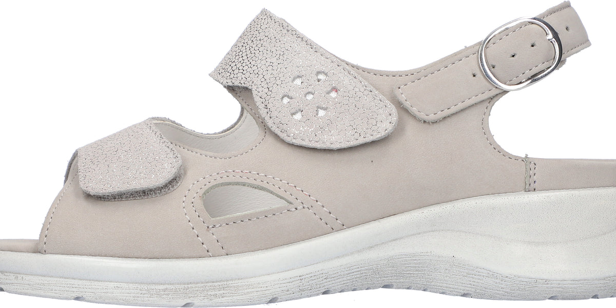 Ladies Waldlaufer Sandals Extra Wide Fitting M Silver Multi Merle