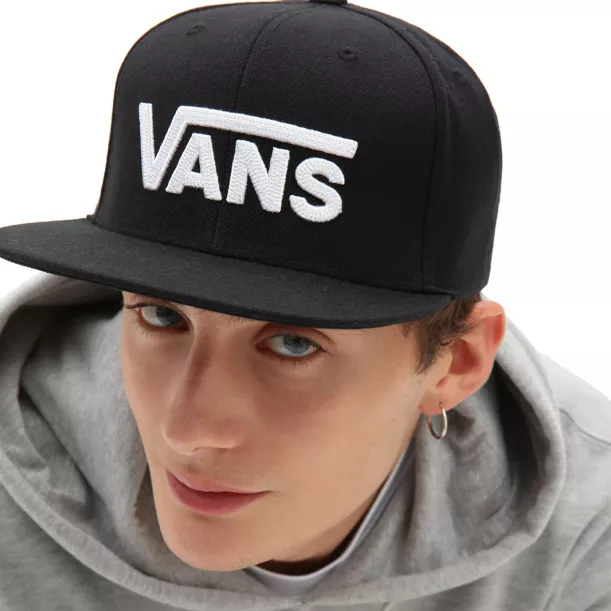 Mens Vans Snapback Hat Cap Drop V II Black White Logo 53 Main Street